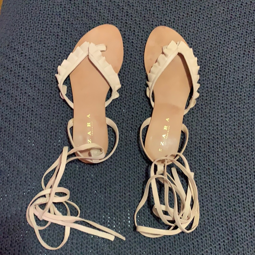 Nude Tie Up Sandals
